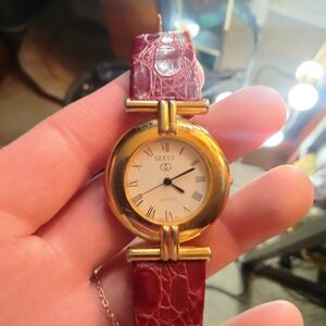 Gucci Gold and Red Watch